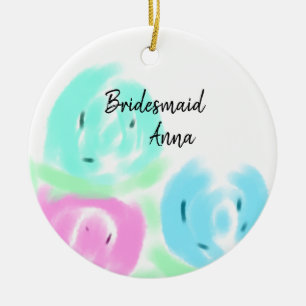 Kleurrijk pastelkleur waterverf bloemstuk bruidsme keramisch ornament