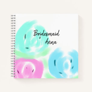 Kleurrijk pastelkleur waterverf bloemstuk bruidsme notitieboek