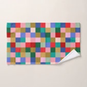 Kleurrijk Patchwork Dambord Modern Geometrisch Bad Handdoek (Handdoek)