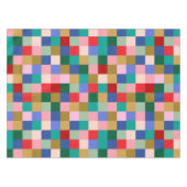 Kleurrijk Patchwork Dambord Modern Vakantieseizoen Tafelkleed (Voorkant (Horizontaal))