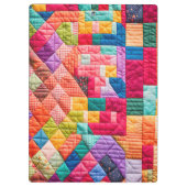 Kleurrijk Patchwork Dekbed Patroon Klembord (Achterkant)