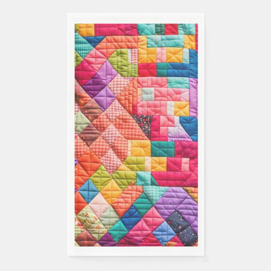 Kleurrijk Patchwork Dekbed Patroon Servet (Voorkant)