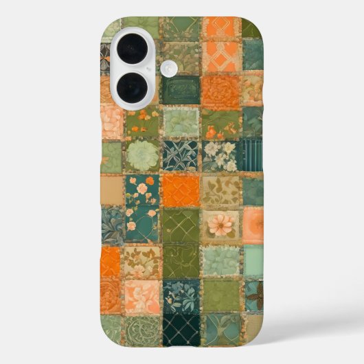 Kleurrijk Patchwork Deken Kunst iPhone Hoesje (Achterkant)