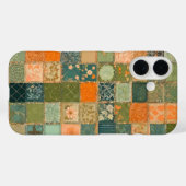 Kleurrijk Patchwork Deken Kunst iPhone Hoesje (Achterkant (horizontaal))