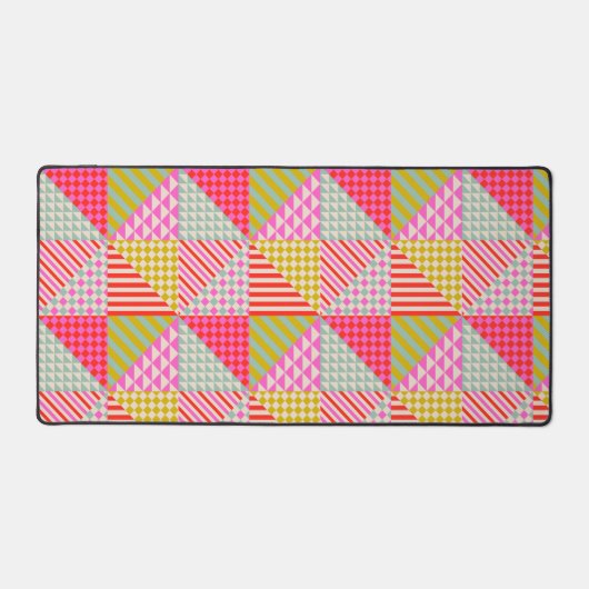 Kleurrijk Patchwork Esthetisch Bureaumatje Muismat Bureaumat (Voorkant)