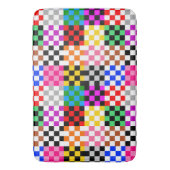 Kleurrijk Patchwork Geruit Patroonontwerp Badmat (Voorkant Verticaal)