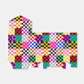 Kleurrijk Patchwork Geruit Patroonontwerp Bedankdoosjes (Uitgevouwen)