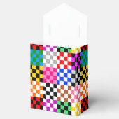 Kleurrijk Patchwork Geruit Patroonontwerp Bedankdoosjes (Geopend)