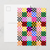 Kleurrijk Patchwork Geruit Patroonontwerp Briefkaart (Voorkant / Achterkant)