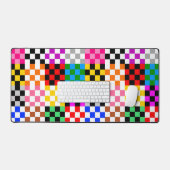 Kleurrijk Patchwork Geruit Patroonontwerp Bureaumat (Keyboard & Muis)