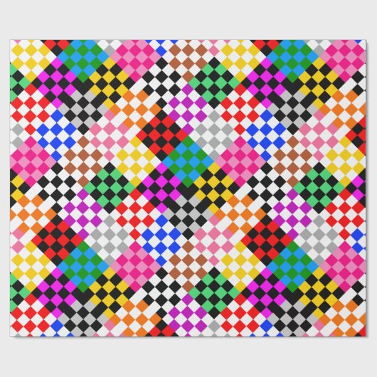 Kleurrijk Patchwork Geruit Patroonontwerp Cadeaupapier (Vlak)