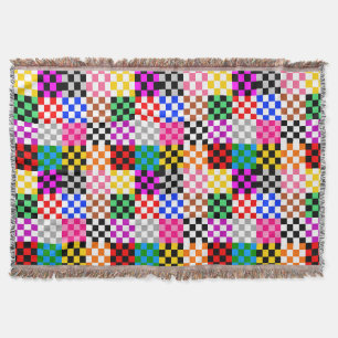 Kleurrijk Patchwork Geruit Patroonontwerp Deken