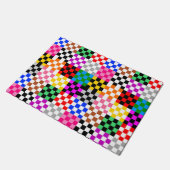 Kleurrijk Patchwork Geruit Patroonontwerp Deurmat (Schuin)