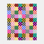 Kleurrijk Patchwork Geruit Patroonontwerp Fleece Deken (Voorkant)