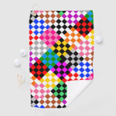 Kleurrijk Patchwork Geruit Patroonontwerp Golfhanddoek (Insitu)