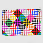 Kleurrijk Patchwork Geruit Patroonontwerp Golfhanddoek (Horizontaal)