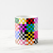 Kleurrijk Patchwork Geruit Patroonontwerp Koffiemok (Center)