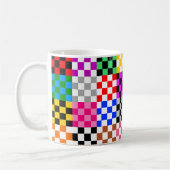 Kleurrijk Patchwork Geruit Patroonontwerp Koffiemok (Links)
