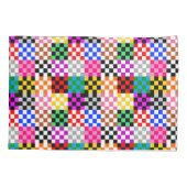 Kleurrijk Patchwork Geruit Patroonontwerp Kussensloop (Achterkant)