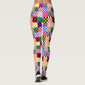 Kleurrijk Patchwork Geruit Patroonontwerp Leggings (Achterkant)