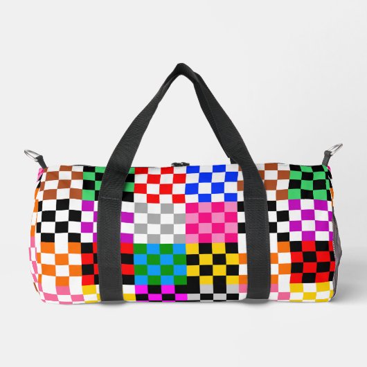 Kleurrijk Patchwork Geruit Patroonontwerp Plunjezak (Voorkant)