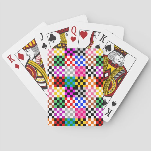 Kleurrijk Patchwork Geruit Patroonontwerp Pokerkaarten (Achterkant)