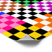 Kleurrijk Patchwork Geruit Patroonontwerp Poster (Hoek)