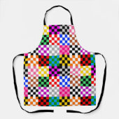 Kleurrijk Patchwork Geruit Patroonontwerp Schort (Voorkant)