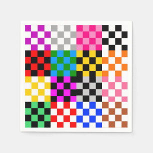 Kleurrijk Patchwork Geruit Patroonontwerp Servet