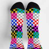 Kleurrijk Patchwork Geruit Patroonontwerp Sokken (Top)