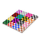 Kleurrijk Patchwork Geruit Patroonontwerp Tegeltje (Zijkant)