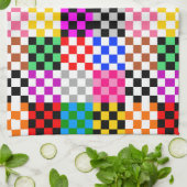 Kleurrijk Patchwork Geruit Patroonontwerp  Theedoek (Gevouwen)