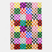 Kleurrijk Patchwork Geruit Patroonontwerp  Theedoek (Verticaal)