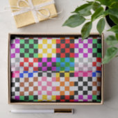 Kleurrijk Patchwork Geruit Patroonontwerp Tissuepapier (Geschenk)