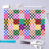 Kleurrijk Patchwork Geruit Patroonontwerp Tissuepapier (Craft)