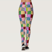 Kleurrijk Patchwork Gingham Rutpatroon Leggings (Achterkant)