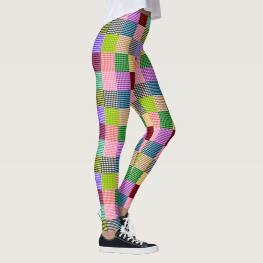 Kleurrijk Patchwork Gingham Rutpatroon Leggings