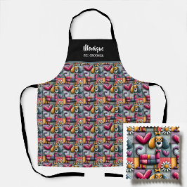 Kleurrijk Patchwork Hond Motief Huisdier Verzorger Schort