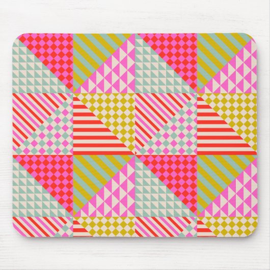 Kleurrijk Patchwork Kantoor Werkruimte Bureaumuis Muismat (Voorkant)