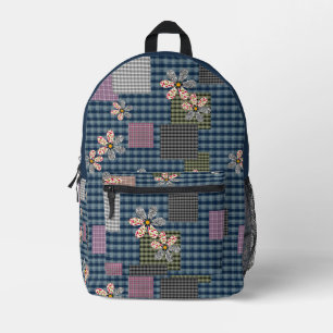 Kleurrijk patchwork landelijke retro patroon bedrukte rugzak