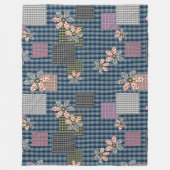 Kleurrijk patchwork landelijke retro patroon fleece deken (Voorkant)