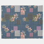 Kleurrijk patchwork landelijke retro patroon fleece deken (Voorkant (Horizontaal))