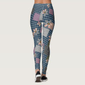 Kleurrijk patchwork landelijke retro patroon leggings (Achterkant)