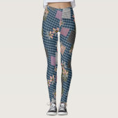 Kleurrijk patchwork landelijke retro patroon leggings (Voorkant)