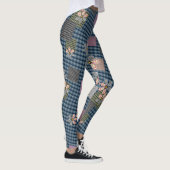 Kleurrijk patchwork landelijke retro patroon leggings (Rechts)