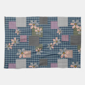 Kleurrijk patchwork landelijke retro patroon theedoek (Horizontaal)