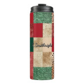 Kleurrijk Patchwork Ontwerp Dierprinten Getexturee Thermosbeker (Voorkant)