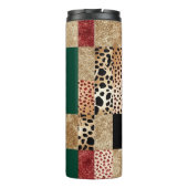 Kleurrijk Patchwork Ontwerp Dierprinten Getexturee Thermosbeker (Achterkant)