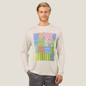 Kleurrijk Patchwork Patroon Grafische T-Shirt (Voorkant)
