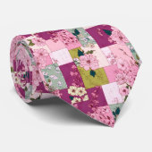Kleurrijk Patchwork Patroon Op Maat Gemaakte Heren Stropdas (Opgerold)